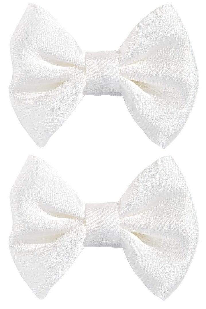 Bebé Biagio Hodeplagg Hvit / 0-2ÅR / Jente Sofie - Satin Hair Clip Duo Sett